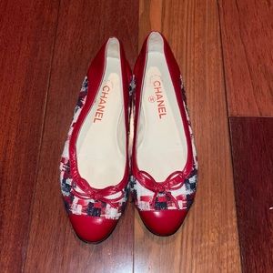 Chanel Tweed Flats